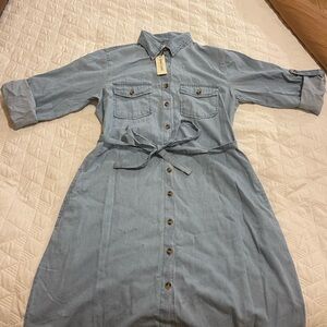 Denim Blue Shirt Dress